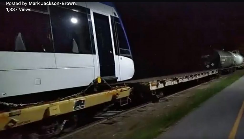 the second ION light rail vehicle has arrived